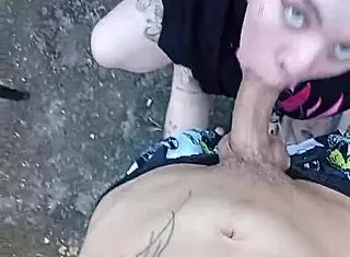 Blowjob And Cum In The Backyard!