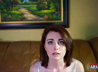 cute redhead coed ravyn enjoys rubbing her perky tits and wet pussy with a toy.