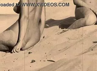 Feeling Nostalgic with Vintage Naturists Showing Hairy Pussy and Natural Tits on Sunny Beach