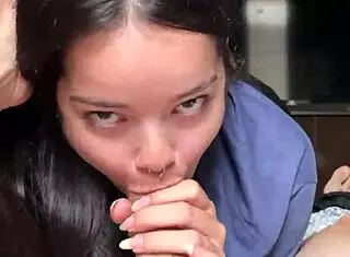 i've never sucked such delicious cock before with deepthroat handjob and swallow like this brazilian homemade pov