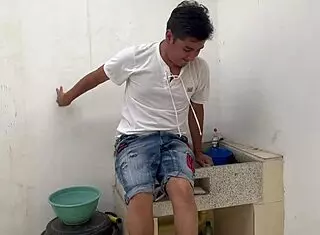 Brother Doesn't Know I Sneak in to Enjoy His Wife's Tight Pussy on Balcony