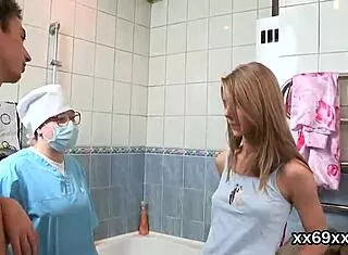 Fellow Assists With Hymen Examination And Riding Of Virgin Cutie In Close Up Defloration Scene. Trimmed Pussy Banging In Group 3some.