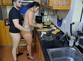 Sexy Aunt In Kitchen Dress Gets Seduced By Massage Leading To Pussy Creampie