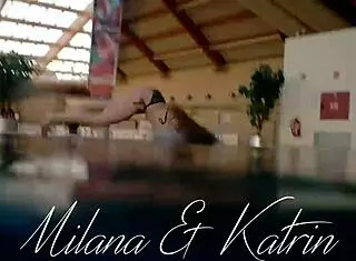 hot russian girls swimming in the pool