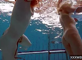 hot russian girls swimming in the pool