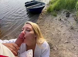 Detailed Outdoor Adventure With Attractive Blonde Wearing Fishnet Attire