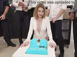 Birthday party turns into 4on1 with Julia North getting anal fisting atm dap dp dvp extreme deepthroat wrecked ass squirt cum in mouth swallow
