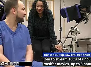 freshman yasmine woods gets mandatory hitachi orgasm from doctor tampa, spreading shaved pussy with toys and fingering in hospital.