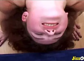 Redhead with big tits rides cock in casting, ending with facial jizz explosion.