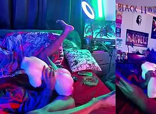 Lewd Spidey solo amateur shaking big ass with oiled muscular bodybuilder muscles and monster black cock using toys like a fuck doll.