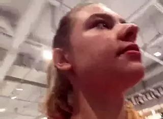 Intense Encounter in Public Changing Room with Curvy Blonde Teen 18+