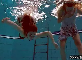 hot russian girls swimming in the pool