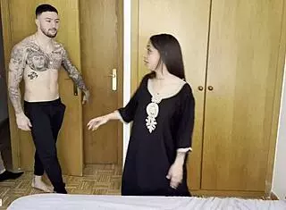 The Bud brothers take turns pounding their Arab cousin Hiba Hakimi and give her a wild double penetration session