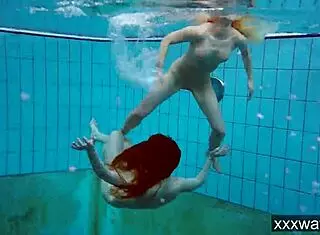 hot russian girls swimming in the pool