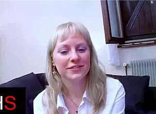 blonde milf with blue eyes gets ass fucked and cumshot on her swollen pussy belly?