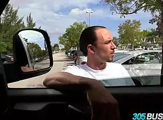 Blonde Courtney Cummz Sucks and Rides Black Cock Outdoors in Public Bus for Cash Reality Scene