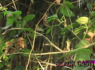 lucky farmer spots petite ebony teen next door on ranch and bangs her doggystyle to orgasm