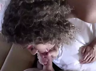 Allie Addison spreads her puffy pussy lips for older Seth Brogan in missionary. He fills her with creampie in doggystyle quickie.