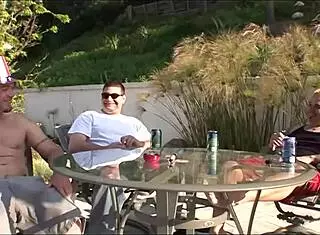 Oh wow, check out Katja riding that massive cock so deep! 🔥🍆