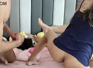 Sharing Cock With My Friend In Lesbian Casting! Big Tits Latina Brunette Kissing