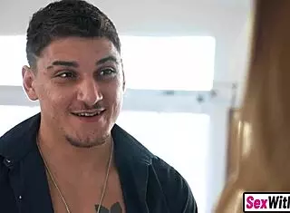 Hey, bossy stepsis takes charge 😏 dominating stepbro into cleanup and hardcore railing with big cock blowjob.