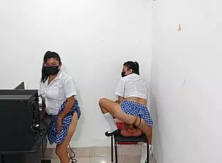 i watch sisters skip homework to masturbate big tits and touch curvy asses in lingerie during free time