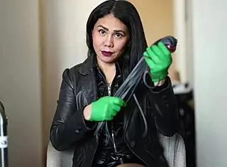 Leather glove fetish explored in soothing asmr session