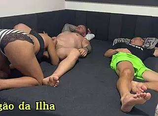 i fucked my curvy ebony girlfriend doggystyle with my monster cock while her boyfriend slept nearby