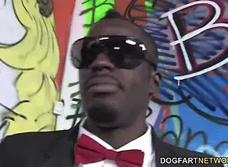 Busty blonde Cindee GETS interracial GANGBANG