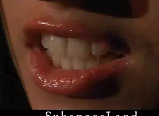 Ass plugged slave swallows cumshot after rough bondage mouth fuck session