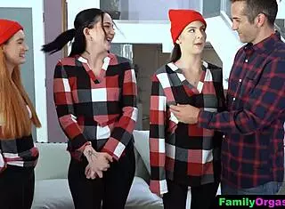 Teen Babe Sucks And Deepthroats Step Dad's Cock During Family Meeting With Swingers And Old Man