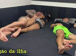 i fucked my curvy ebony girlfriend doggystyle with my monster cock while her boyfriend slept nearby