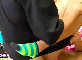 Mature hot blonde Savanna fingers her shaved pussy deeply. Then she sucks hard dick with swallowing cum.