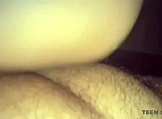 My petite skinny stepdaughter with tiny tits takes it from me in anal action