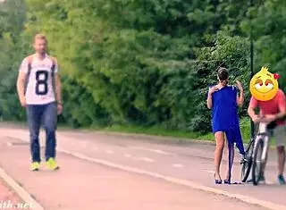 Secret Camera Records Jeny Losing Clothes Outdoors on Busy Street