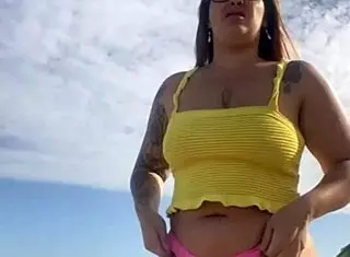 Feeling the Thrill of Wearing a Bikini That Splits My Swollen Pussy