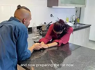 Stepbrother Fucks Allison Sweet Hard in Kitchen with Big Cock Deepthroat Lick and Cowgirl Riding Until Cum