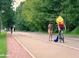 Secret Camera Records Jeny Losing Clothes Outdoors on Busy Street