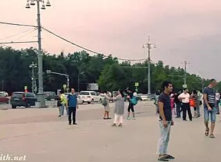 Secret Camera Records Jeny Losing Clothes Outdoors on Busy Street