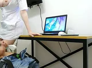 the nurse offered a prostate massage to the patient for some cash, helping him finish with expert care