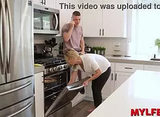 mylfex - mommy gives a quick blowjob in the kitchen