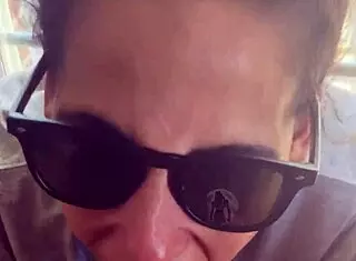 Lightskin ebony slut little 18+ step-sister giving blowjob in front of window gets cum on her face