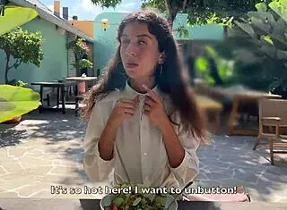 Did you cum on her face in public cafe? She eats lunch with cum covering her face during cumwalk.