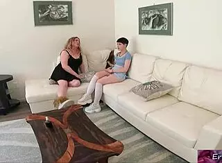 Stepbrother Fucks Stepsisters Lesbian Girlfriend With Natural Tits Bent Over