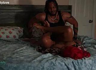 submissive slut peach fuzz gets fucked thoroughly with big black cock in missionary and cowgirl positions. she spreads wet pussy for creampie and spanking.