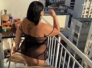 Chubby naughty girl got horny and called muscular guy with big black cock to spread and fuck her fat ass