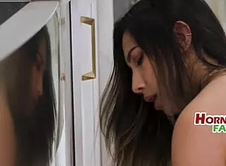 Step daddy's cock feels way bigger than my boyfriend's during intense fuck