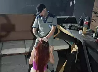 I took my car to the mechanic and he ended up fucking me with cum in my mouth at the garage back