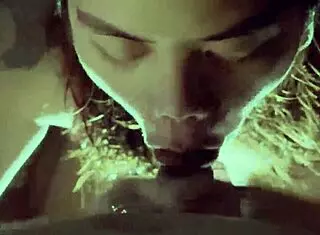 My beautiful cheating Indonesian wife sucks off my friend and swallows every drop of his cum