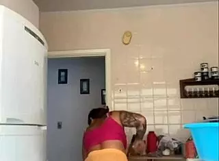 Husband caught me washing the balcony in a bikini.